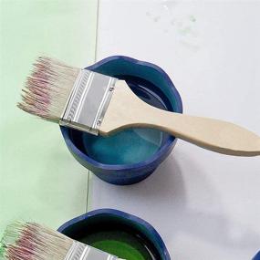 img 1 attached to 🖌️ Ruwado 3 Pcs Flat Chip Paint Brush Set - Natural Bristle Paintbrush for Wall Painting, Waxing, Stains, Oil, Wax Varnishes, Glues, and more