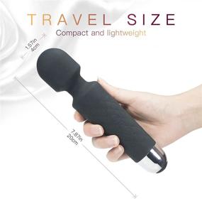 img 3 attached to 🔌 ETOKON Rechargeable Personal Wand Massager - 20 Vibration Patterns & 8 Speeds - Cordless & Waterproof - Quiet and Powerful - Perfect for Relieving Neck, Shoulder, Back, and Waist Muscle Tension & Pain (Black)