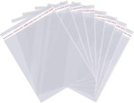 🎁 large clear self-sealing gift bags - 12x16 inches, 200 count - resealable cellophane bags for packaging products, plastic self-adhesive sealing bags in bulk for gifts, clothes and more logo