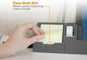 img 2 attached to Bostitch Konnect Sticky Note Holder + Business Card Stand: Organize in Style with Pen Holders, Gray