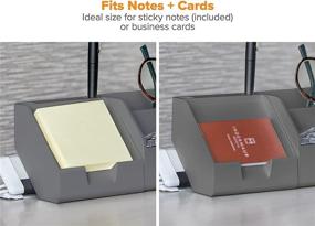 img 3 attached to Bostitch Konnect Sticky Note Holder + Business Card Stand: Organize in Style with Pen Holders, Gray