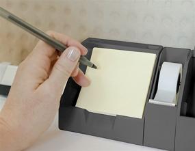 img 1 attached to Bostitch Konnect Sticky Note Holder + Business Card Stand: Organize in Style with Pen Holders, Gray