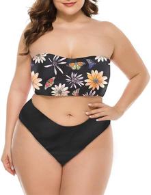 img 4 attached to 👙 Yii Ouneey Swimsuits: Stylish Bandeau Swimwear for Women's Clothing