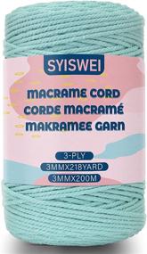 img 3 attached to 🧶 3MM 200M Macrame Cord - Natural Cotton Knotting Cord for DIY Craft Making, Plant Hangers, Home Decorations - Twisted Macrame Yarn with 3 Strands - Light Cyan