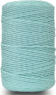 🧶 3mm 200m macrame cord - natural cotton knotting cord for diy craft making, plant hangers, home decorations - twisted macrame yarn with 3 strands - light cyan logo