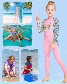 img 3 attached to 👶 Quick Dry Kids Full Body Swimsuit: Rash Guard Wetsuit for Boys & Girls - Long Sleeve, One Piece Children Swimwear for Water Sports