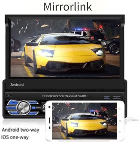 img 1 attached to 🚗 UNITOPSCI Single Din 7 Inch Flip Out Android Car Stereo with GPS Navigation, Bluetooth, WiFi, and Backup Camera