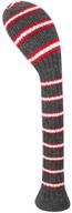 scott edward knit hybrid golf club covers - fits hybrids/ut, classical fine stripes, long neck design, vibrant and playful colors logo