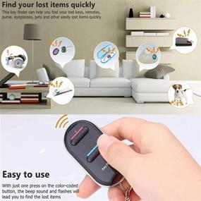 img 2 attached to 🔑 Vodeson KeyTag Key Finder - Устройство для поиска ключей, управление с помощью пульта дистанционного управления, удобное для пожилых, устройство для поиска ключей с свистком для телефона, набор для отслеживания предметов - 1 передатчик RF и 2 приемника