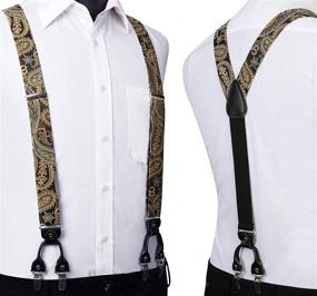 img 2 attached to 🌸 Stylish HISDERN Paisley Floral Suspenders: Adjustable and Fashionable