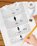 📏 6-piece transparent t-shirt ruler guide alignment tool for accurate centering of designs on adult, youth, toddler, infant tees logo