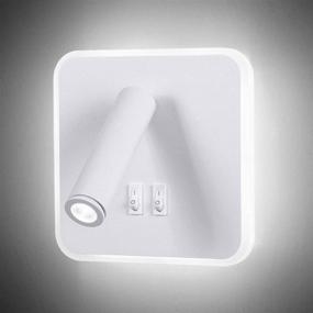 img 4 attached to Phenas 8W Modern LED Wall Sconce Indoor Wall Light LED Reading Spotlight With Switch 350° Swivel 2 In 1 3W Wall Spotlight LED Wall Lamp For Bedroom Bedside Living Room Study Room Lighting & Ceiling Fans