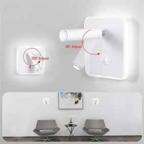 img 1 attached to Phenas 8W Modern LED Wall Sconce Indoor Wall Light LED Reading Spotlight With Switch 350° Swivel 2 In 1 3W Wall Spotlight LED Wall Lamp For Bedroom Bedside Living Room Study Room Lighting & Ceiling Fans