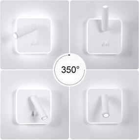 img 3 attached to Phenas 8W Modern LED Wall Sconce Indoor Wall Light LED Reading Spotlight With Switch 350° Swivel 2 In 1 3W Wall Spotlight LED Wall Lamp For Bedroom Bedside Living Room Study Room Lighting & Ceiling Fans