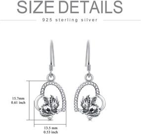 img 1 attached to 🔥 Splash of Magic: Dragon Heart Dangle Earrings, Exquisite Sterling Silver Jewelry for Women and Girls