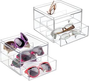 img 4 attached to MDesign Stackable Organizer Sunglasses Eyeglasses Storage & Home Organization in Closet Organization Systems