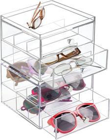img 1 attached to MDesign Stackable Organizer Sunglasses Eyeglasses Storage & Home Organization in Closet Organization Systems