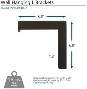 img 2 attached to 🔧 Enhance Your Projection Display with Elite Screens 6" Black L-Brackets - Sturdy Metal Construction - Ideal for Wall or Ceiling Mount - Easy Installation - Model: ZVMAXLB6-B