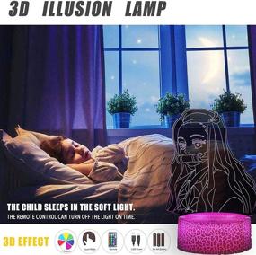 img 3 attached to 🔥 Demon Slayer Kamado Tanjirou, Agatsuma Zenitsu, Nezuko 3D Anime Decor Lamp Night Light with Multicolor RGB Bulb - Perfect Home Decor for Movie Fans, Teens, Birthdays, Christmas, New Year, and Kid's Toys