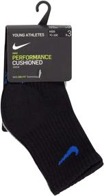 img 1 attached to 🧦 NIKE Children's Regular Cut Crew Socks, Black/Grey/White Assorted, Size 5-7