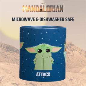 img 2 attached to 20 oz Blue Ceramic Coffee Mug - Silver Buffalo Star Wars The Mandalorian Protect Attack Snack