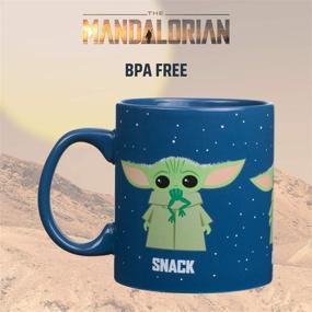 img 1 attached to 20 oz Blue Ceramic Coffee Mug - Silver Buffalo Star Wars The Mandalorian Protect Attack Snack