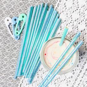 img 3 attached to Iridescent Paper Straws Green Sticks
