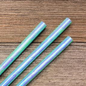 img 2 attached to Iridescent Paper Straws Green Sticks