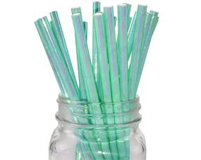img 4 attached to Iridescent Paper Straws Green Sticks