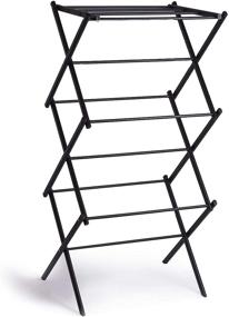 img 4 attached to 🧺 BINO 3-Tier Collapsible Foldable Laundry Drying Rack, Black