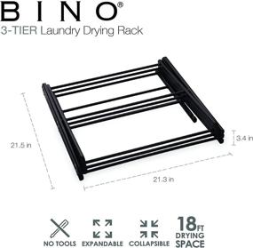 img 2 attached to 🧺 BINO 3-Tier Collapsible Foldable Laundry Drying Rack, Black