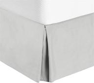 🛏️ premium king size light grey ultra soft bed skirt with 18 inch drop - hotel quality, 300 thread count, quadruple pleated hypoallergenic, wrinkle and fade resistant logo