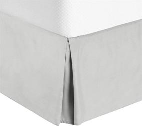 img 4 attached to 🛏️ Premium King Size Light Grey Ultra Soft Bed Skirt with 18 Inch Drop - Hotel Quality, 300 Thread Count, Quadruple Pleated Hypoallergenic, Wrinkle and Fade Resistant