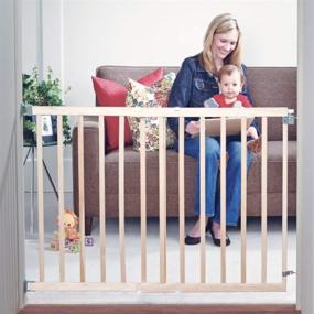 img 4 attached to 🚸 Safe and Easy-to-Use Toddleroo by North States 42" Stairway Swing Baby Gate - Perfect for Standard Stairways, with Swing Control Hinge & One Hand Operation - Hardware Mount, Fits 28"-42" Wide - Sustainable Hardwood, 30" Tall