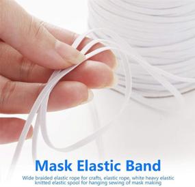 img 2 attached to 💡 Dececos 1/4 inch Elastic Bands for Sewing - 100 Yard Elastic String for Masks - Elastic Cord for Masks with Stretchy Ear Tie Rope - Handmade Elastic for Making Masks and Sewing Crafts DIY