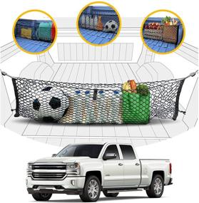 img 4 attached to Аксессуары для Chevy Silverado 2013-2022 - Сетка-контейнер в стиле конверта для багажника - Премиум органайзеры и контейнеры для багажника - Сетка для груза в кузове пикапа - Сетка для кузова грузовика для Chevy Silverado