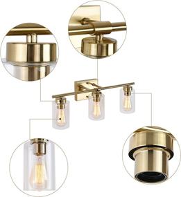 img 1 attached to 🛁 KOSTOMO Brass Gold Bathroom Light Fixtures - Vintage Wall Sconces for Modern Bath Lighting