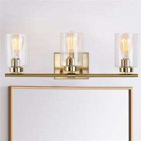 img 4 attached to 🛁 KOSTOMO Brass Gold Bathroom Light Fixtures - Vintage Wall Sconces for Modern Bath Lighting