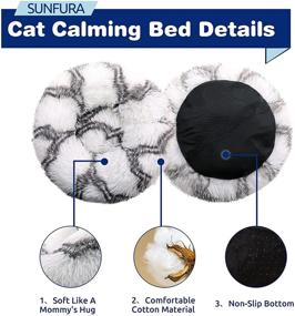 img 2 attached to SUNFURA Round Calming Cat Bed: Plush Donut Cuddler Couch with Anti-Slip & Water-Resistant Bottom – Perfect Indoor Pet Bed for Dogs, Cats, and Kittens – Washable, Anti-Anxiety Fluffy Cushion Kennel