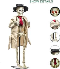 img 3 attached to Spooky 40inch Electronic LED Skeleton Ghost West with Creepy Sounds - Perfect Indoor/Outdoor Halloween Decoration