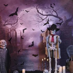 img 1 attached to Spooky 40inch Electronic LED Skeleton Ghost West with Creepy Sounds - Perfect Indoor/Outdoor Halloween Decoration