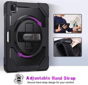 img 1 attached to SUPFIVES iPad Pro 12.9 Case 2020/2018 - Triple Layer Shockproof Full Body Protection with Apple Pencil Holder & Strap