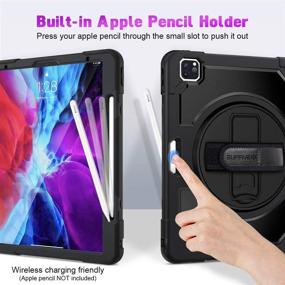 img 2 attached to SUPFIVES iPad Pro 12.9 Case 2020/2018 - Triple Layer Shockproof Full Body Protection with Apple Pencil Holder & Strap