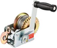 aceshin 600 lbs heavy duty hand winch with steel cable crank gear - ideal for atv, boat trailer; features 8m long steel wire durability logo