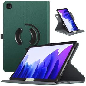 img 4 attached to 📱 TiMOVO Case for Samsung Galaxy Tab A7 10.4" 2020 Release - 90 Degree Rotating Leather Cover with Auto Wake/Sleep - Midnight Green