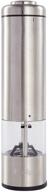 🔋 battery powered electric pepper or salt grinder - adjustable ceramic coarseness, one button operation, stainless steel & plastic body - salt or pepper shaker logo