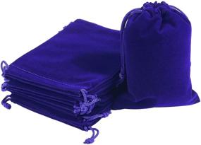 img 4 attached to 🎁 Набор из 20 синих бархатных сумок для ювелирных изделий, размером 4.7 х 6.7 дюйма - тканевые мешочки на завязках для украшений в виде кубиков - идеально подходят для подарков и хранения.