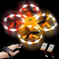 🚁 six foxes hand operated drone: gravity sensor rc drone with double colors led lights – perfect christmas and birthday gift for kids! logo