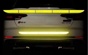 img 4 attached to TRUE LINE Automotive Reflective Rear Trunk Fender Back Warning Molding Trim Sticker Safety Markers (Yellow)