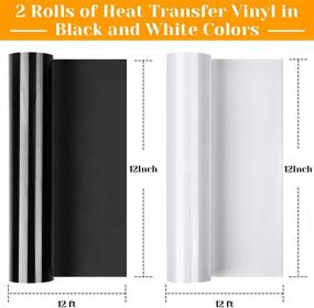 img 2 attached to 👕 Flasoo HTV Heat Transfer Vinyl Bundle - 2 Rolls, Black & White, Ideal for Shirts - Compatible with Cricut, Cameo, Heat Press Machines, Sublimation - 12" x 12ft/Roll